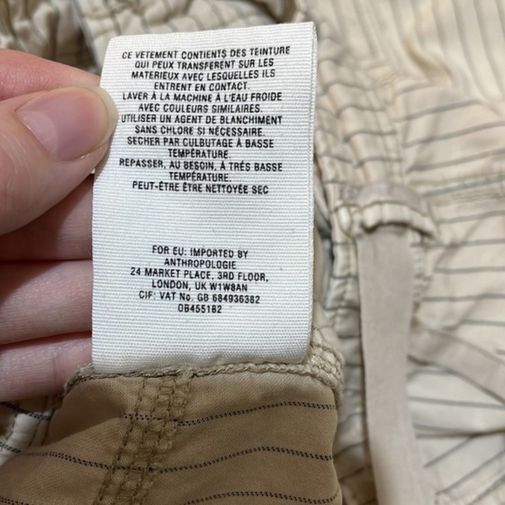 SOLD - Anthropologie Hei Hei Beachwalk Utility Stripe Neutral Pants Size 28 - Picture 4 of 13